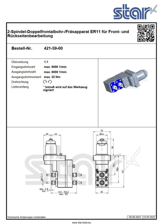 gebr. Werkzeughalter STAR 421-59-00 (IntNr231134) – Bild 2