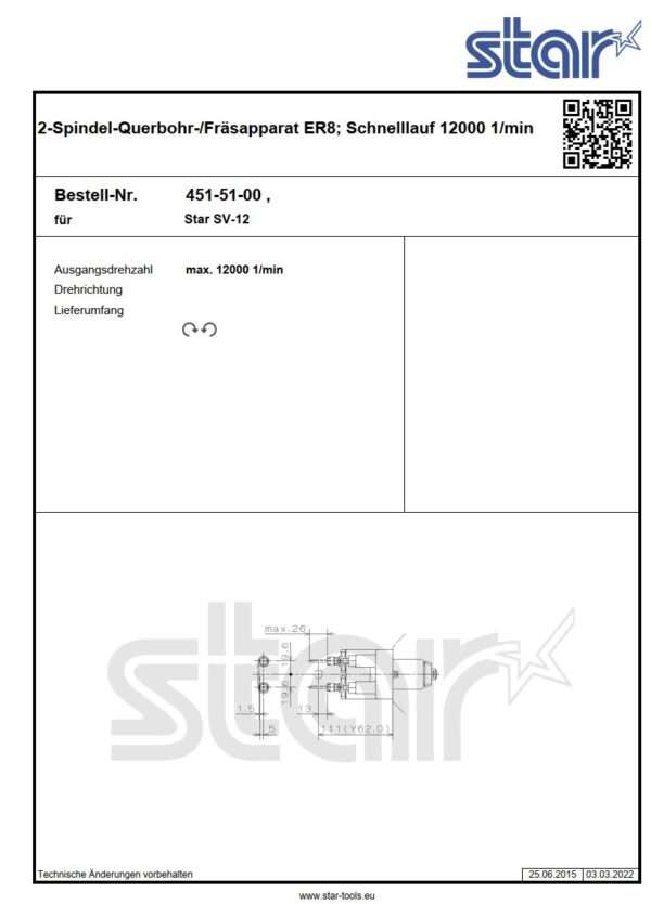 gebr. Werkzeughalter STAR 451-51-00-Star SV-12 (IntNr231138) - ਚਿੱਤਰ 2