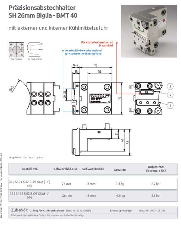 gebr. Biglia WKZ-Halter fest/used toolholder fixed Oesterle mit IKZ_IntNr231226 — изображение 6