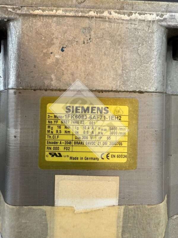 Siemens Motor_1FK6083-6AF71-1EH2 IntNr231329 - ਚਿੱਤਰ 2
